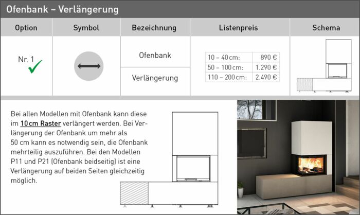 Ofenbank Verlängerung